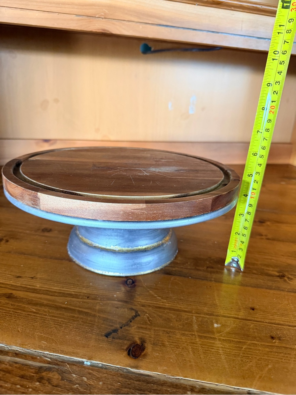 Rustic Metal and Wood Display or Cake Stand